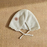 Rosalie Floral Knit Hat - White