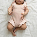 Elara Frill Knit Romper - Pink