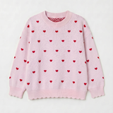 Love Heart Knit Jumper - Pink