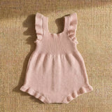 Elara Frill Knit Romper - Pink