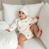 Rosalie Floral Knit Hat - White